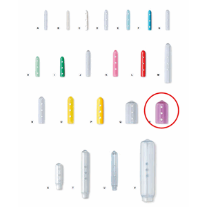 Instrumentbeskytter med hull 19.1 mm x 10,3 mm lilla