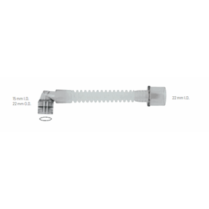 Tubeforlenger m/høyrevr.svivel 22 mm 13 cm fle