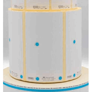 Etikett dampsterilisering T-Doc 800 stk 3,8cm kjerne sterkt lim