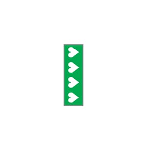 Patterned sheet tape 6.35mm green/hearts
