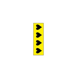 Patterned sheet tape 6.35mm yellow/hearts