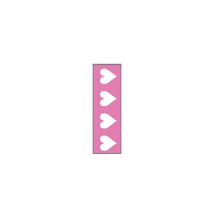 Patterned sheet tape 6.35mm pink/hearts